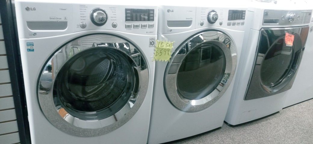 SET LG WASHER AND DRYER STACKABLE OR SIDE BY SIDE WORK PERFECT INCLUDING 90 DAYS WARRANTY DELIVERY AVAILABLE