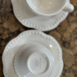 Pottery Barn Great White Beaded Cups. 