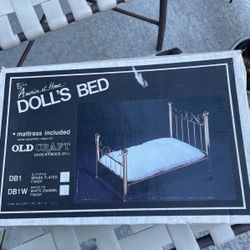 Brass Doll Bed (antique, mint in box)