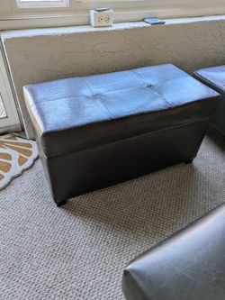 Dark brown storage ottoman
