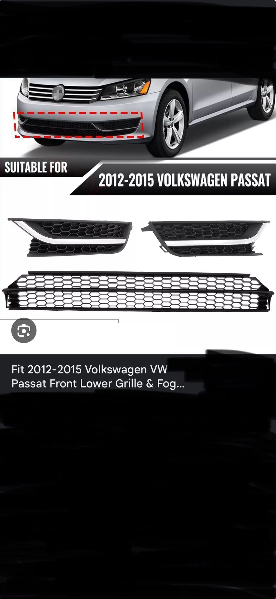 2012-2015 Vw Passat Fog Light Covers Front