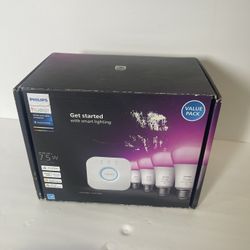 Philips Hue Starter Kit 4 E26 White and Color Ambient Bulbs with Bridge 563296