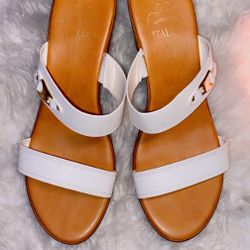 Italian Double strap wedge sandals
