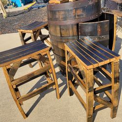 Authentic Bourbon Whiskey Barrel Bar Stools 