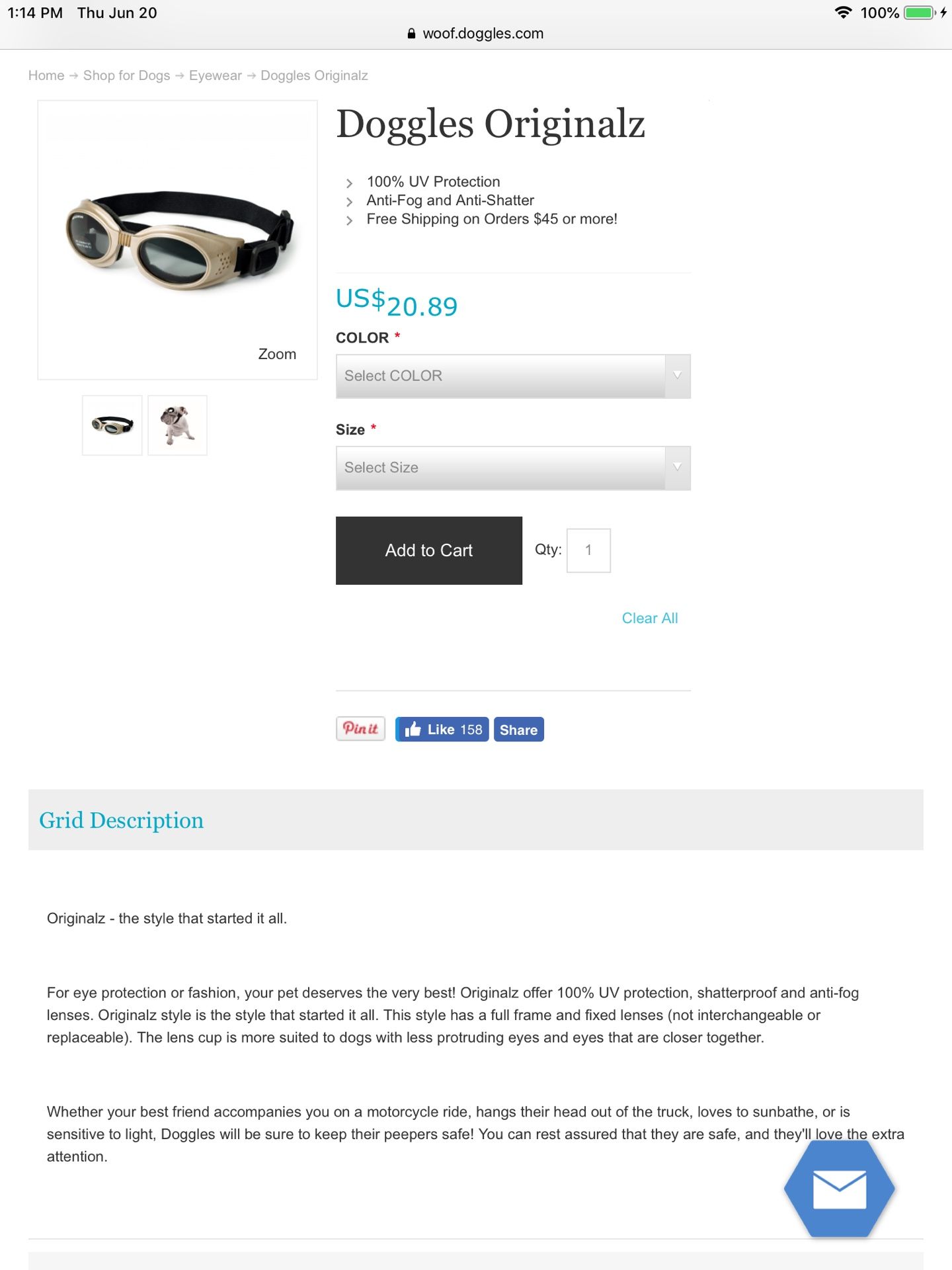 Doggles Originalz | Dog Eye Protection