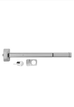 Commercial Rim/Panic Exit Device with 6-Pin SC4 Cylinder and Pull Trim - ANSI Grade 1, UL 305, ADA, Aluminum Finish