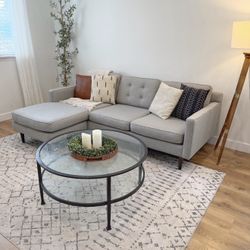 West Elm Drake Reversible Chaise Sectional Couch 