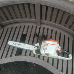Stihl.
 MSA 220C model 16-inch bar. With battery. $450 Firm on price.