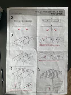 14” Steel slat queen size bed frame