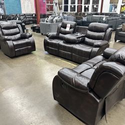 $989 Cash Deal 3pc Sofa Loveseat And Chair Recliners‼️ ASK FOR ROXANNA‼️