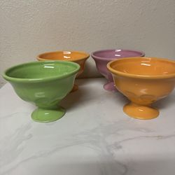 Pedestal ice cream sundae bowl set