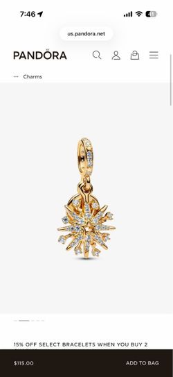 Pandora Gold Snowflake Dangle Charm