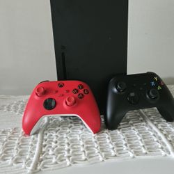 Xbox Series X With Controllers And Games