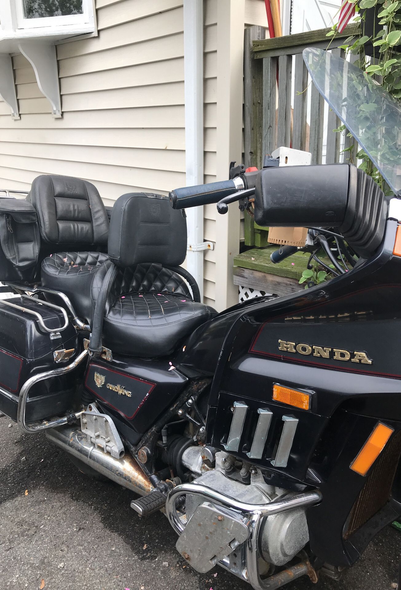 Honda Goldwing. Great riding and touring bike for one person or for a couple. Needs some tic but a great bike to feel safe riding. $550.00 or no.