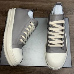 Rick Owens sneakers low cut grey ,, sz 8,,9, 10 ,11,,12