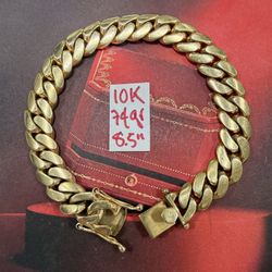 10K Solid Gold 🇨🇺 Links Bracelet 74Gr 8.5 Inches Long 