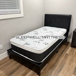 New Twin Bed Frame With Mattress 