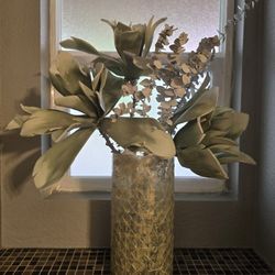  Flower Arangement In Large MOSIAC Vase