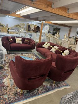 Burgundy Sofa Set 