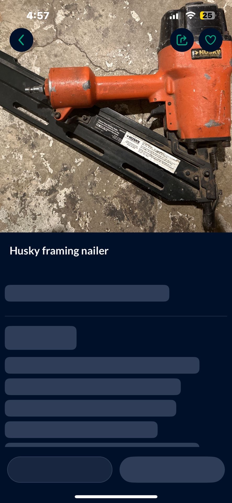 Husky framing nailer