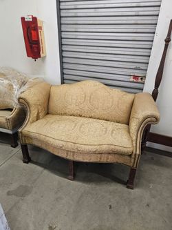 2 gold couches