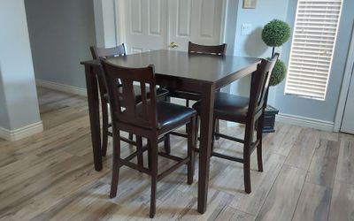 Dark espresso counter height kitchen table