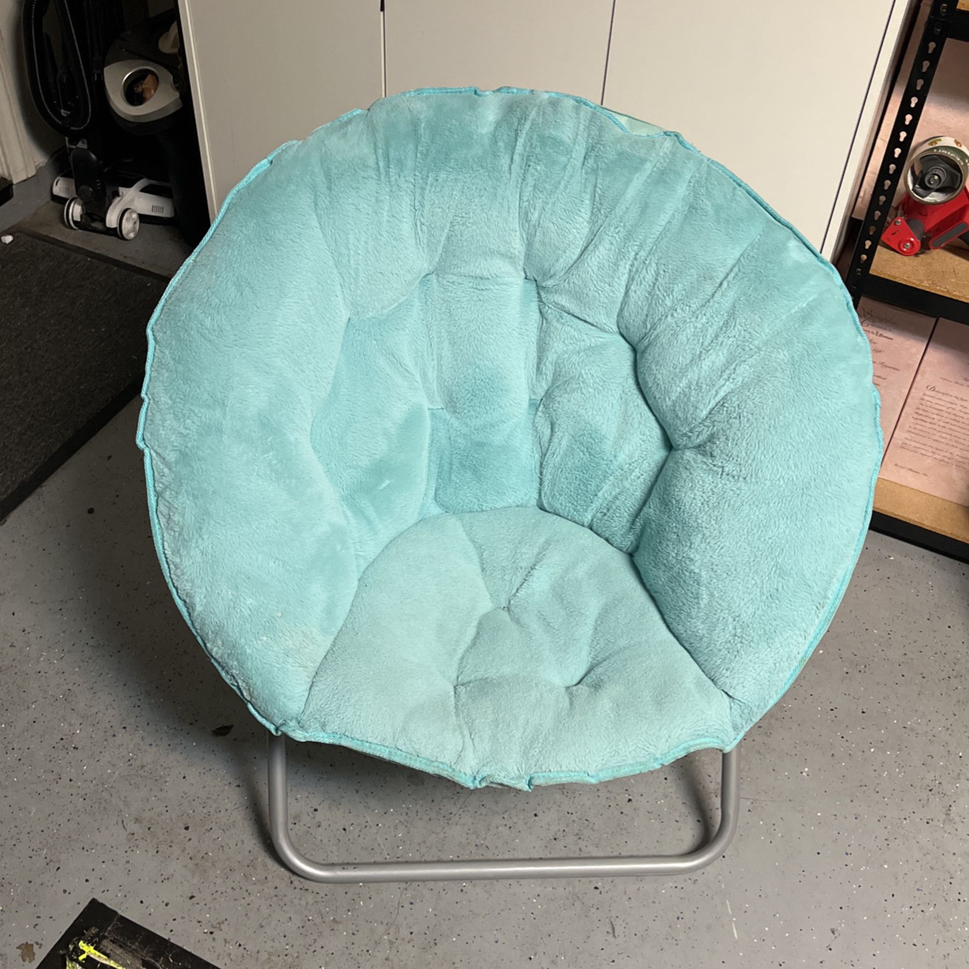 Folding Papasan Oversized Chair- Turquoise 