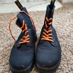Doc martens combs size 12 orange laces work boots school fashion black