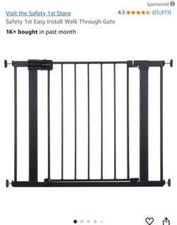 Safety 1st Easy Install Walk Thru Baby Gate for Doorways, Gate With Door, Dog Gates, Fits 29"-38", Easy Install 28" Tall, White