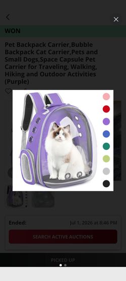 Purple cat backpack