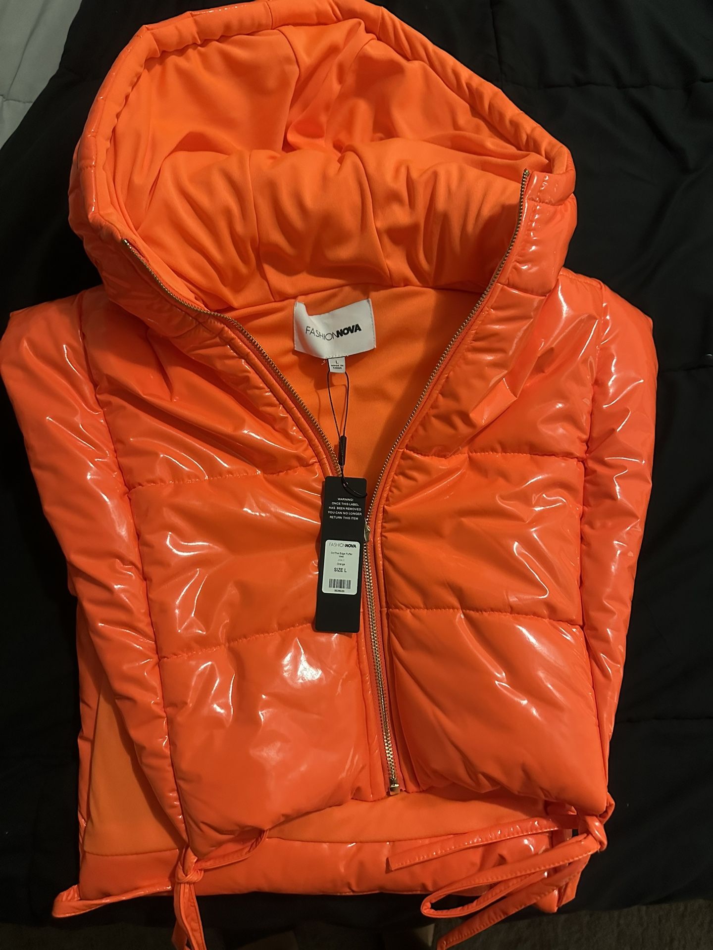 Fashionnova Orange Puffer Vest