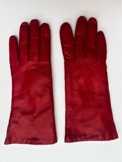 Red Faux Learher Gloves