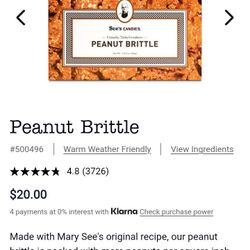 Sees Candies Peanut Brittle 10 oz