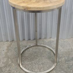 Round Side Table - Wood & Metal