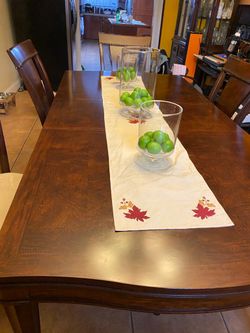 Brown Dining Room Set With China