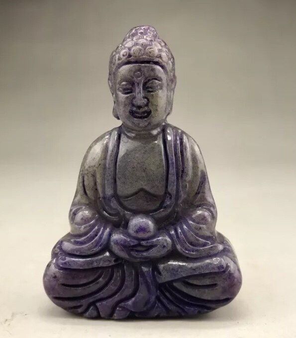 Natural Handcarved Jade Buddha Praying Statue