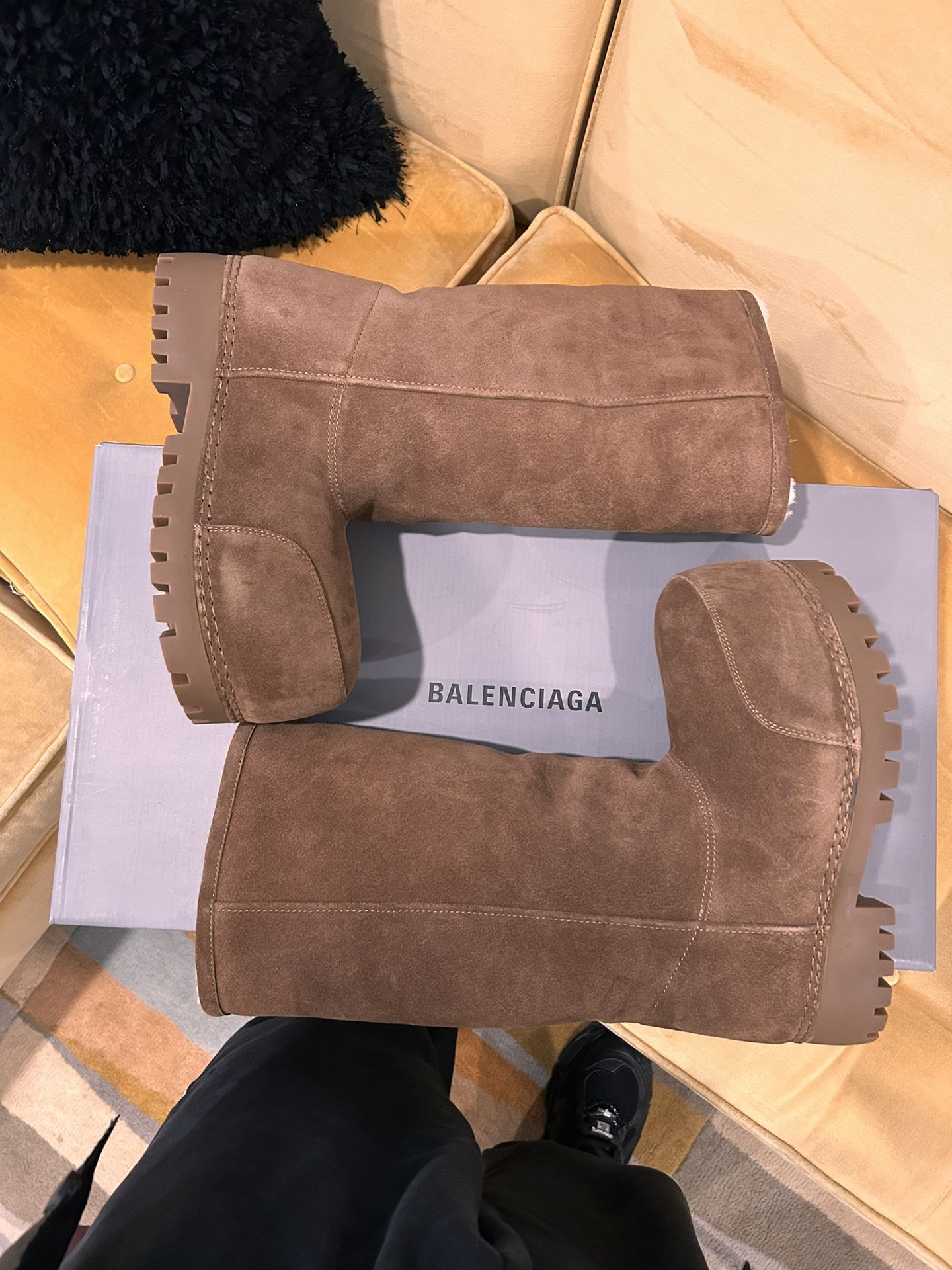 Balenciaga Alaska Fur High Boots