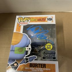 Funko Pops! Dragonball Z 1494 Burter Signed By Vic Mignogna OCCM COA