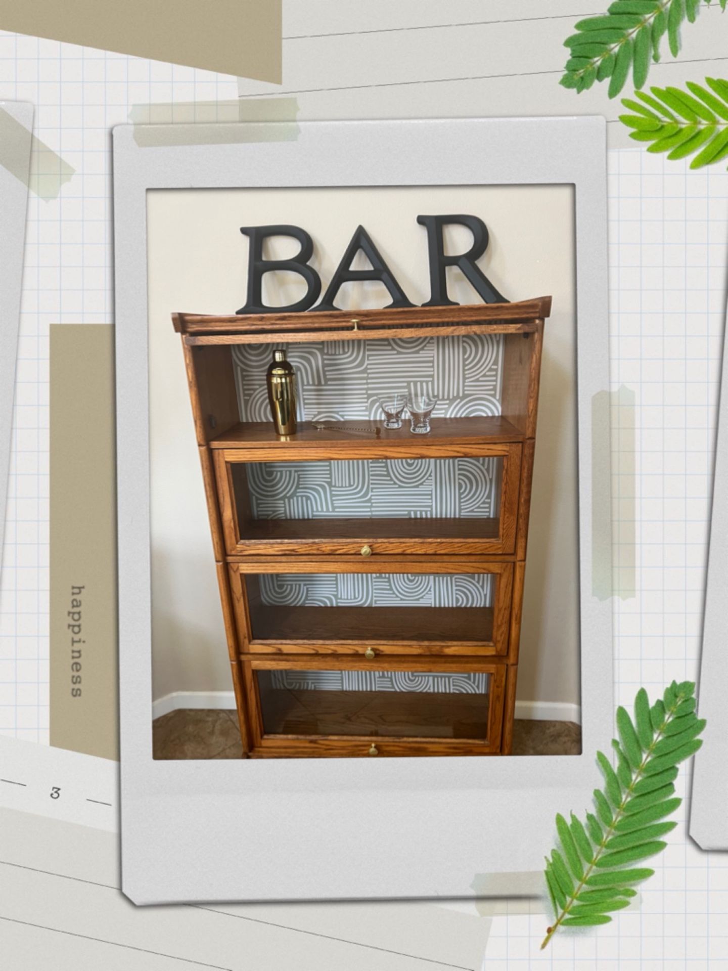 Vintage Barrister Bookcase/ Bar/Storage Cabinet