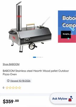 BABOOM Stainless steel Hearth Wood pellet Outdoor Pizza Oven