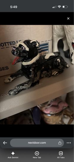 1900s hubley inkwell dog
