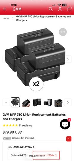 GVM NPF 750 Li-ion Replacement Batteries and Chargers