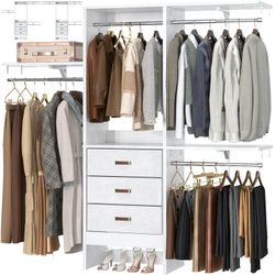 5ft Closet Organizer System With Fabric Drawers 