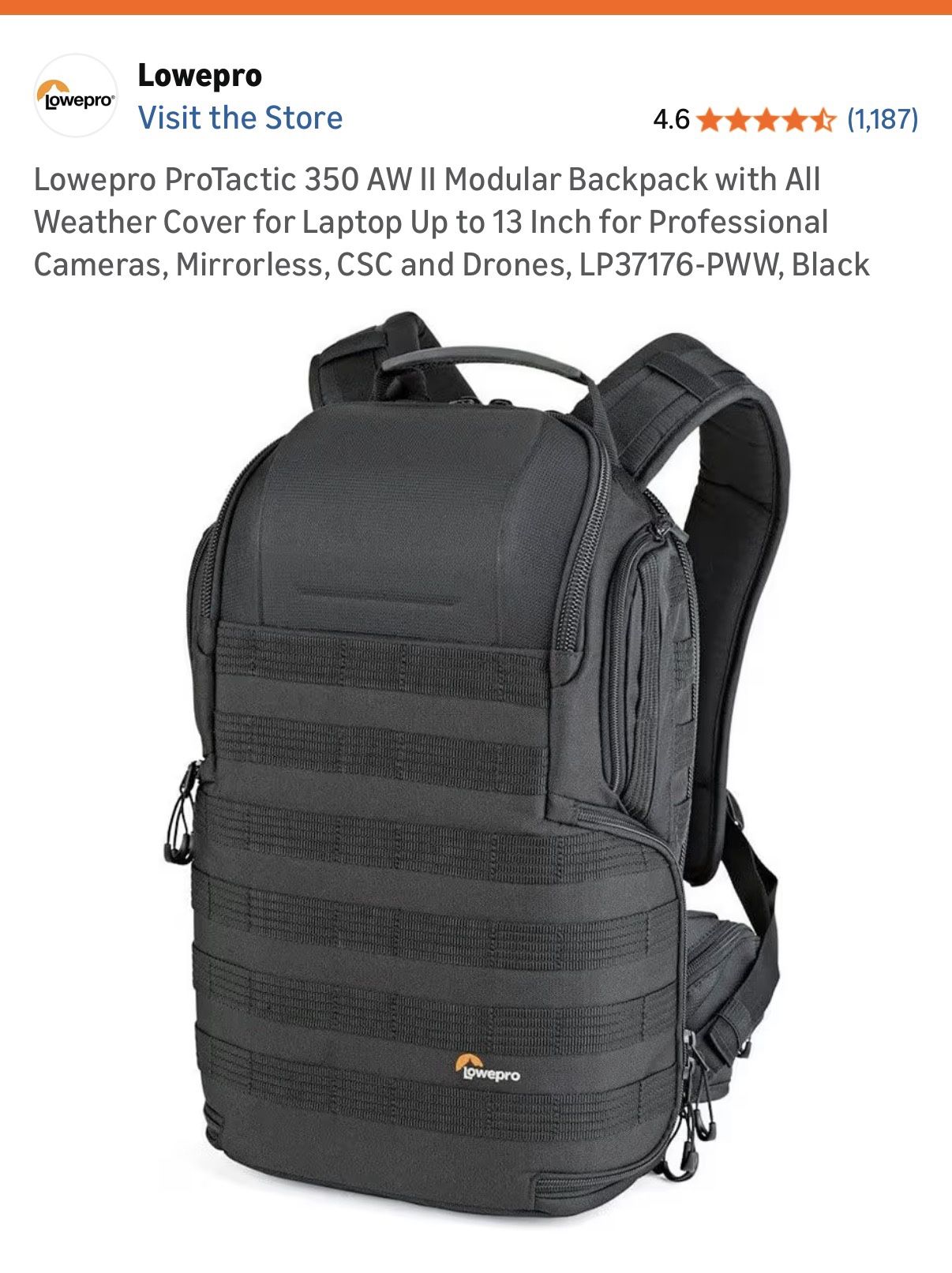 Lowepro ProTactic 350 AW Backpack