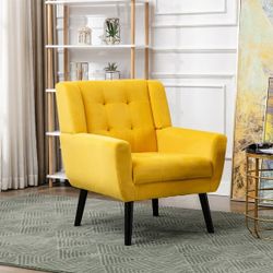Modern  Bright Yellow  Square Arm Armchair / Accent Chair [NEW] **Retails For $600+