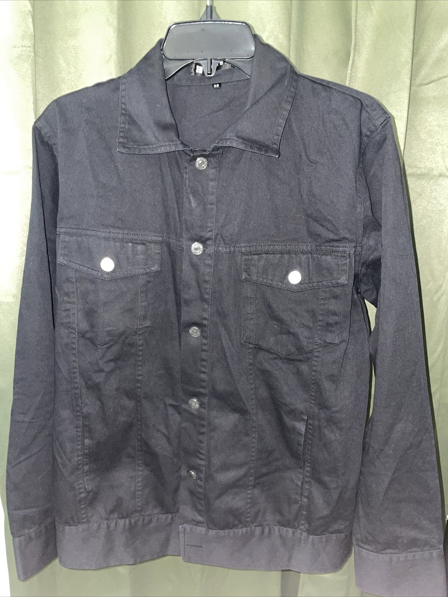 Pre Owned Allegra k Black Satan Goat Jacket / Size Med