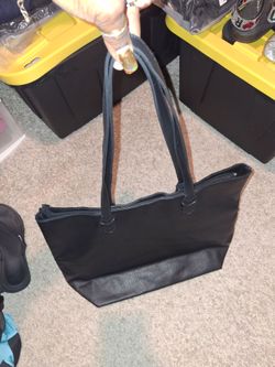 Leather & suede tote