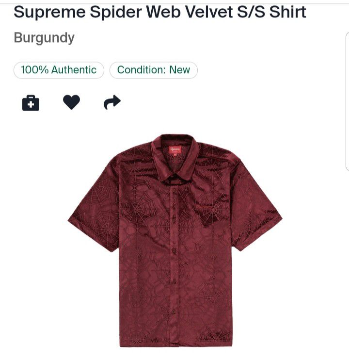 Supreme Spider Web Velvet Shirt

