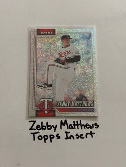 Zebby Matthews Minnesota Twins Pitcher Topps Short Print Insert Card.