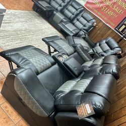 TWO TONE RECLINING SOFA SET